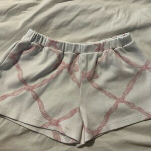 The Beaufort Bonnet Company Pink and White Bow Shorts